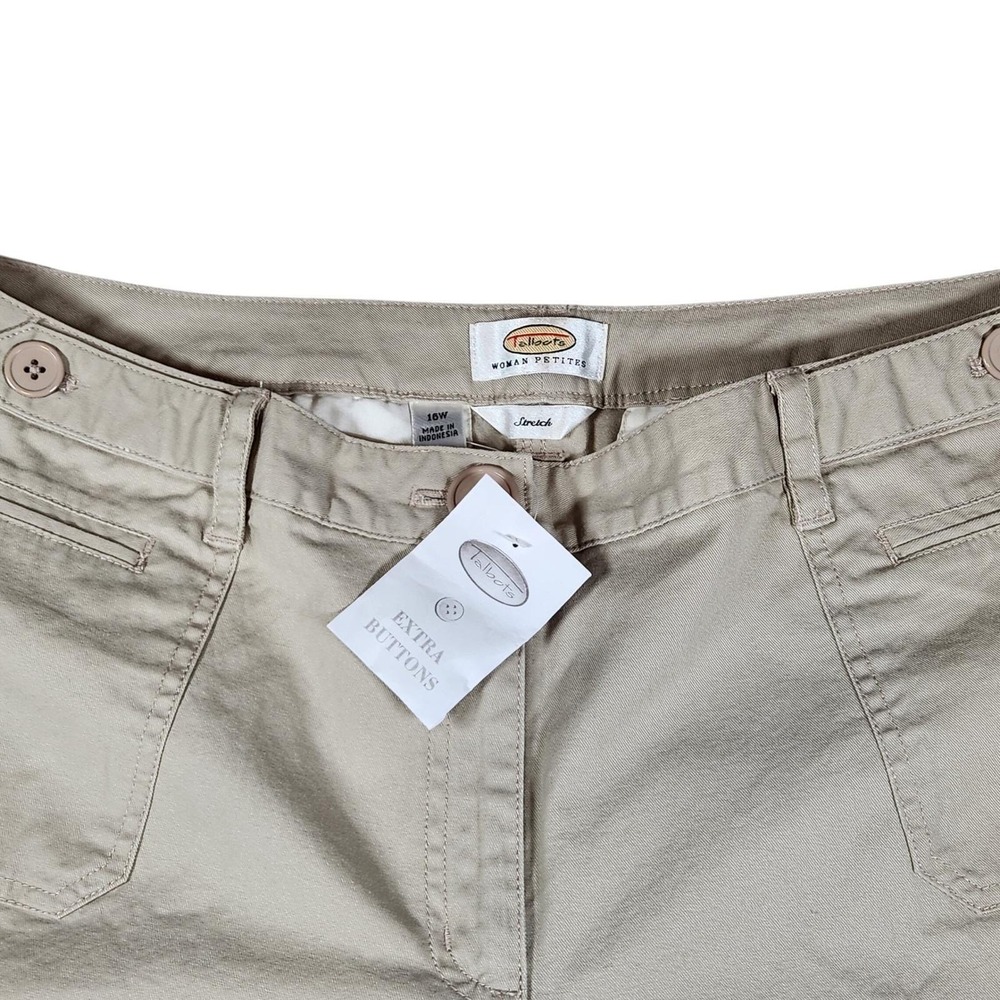 NWT Talbots Woman Petites‎ 16W Classic Fit Stretch Crop Pants Beige - Picture 4 of 12